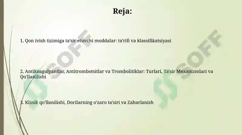 Qon ivish sistemasiga ta'sir etuvchi moddalar 2