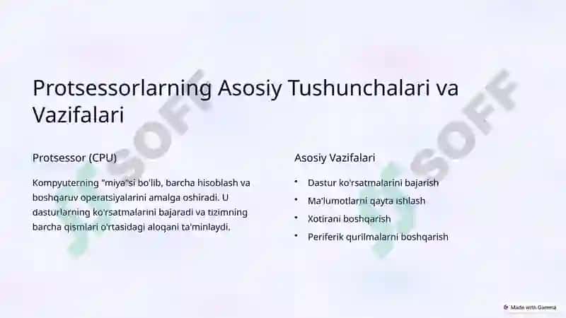 Protsessorlar: Turlari, Xususiyatlari va Ishlash Prinsiplari 2