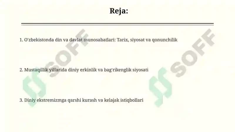 O'zbekistonda din va diniy tashkilotlarga munosabat 2
