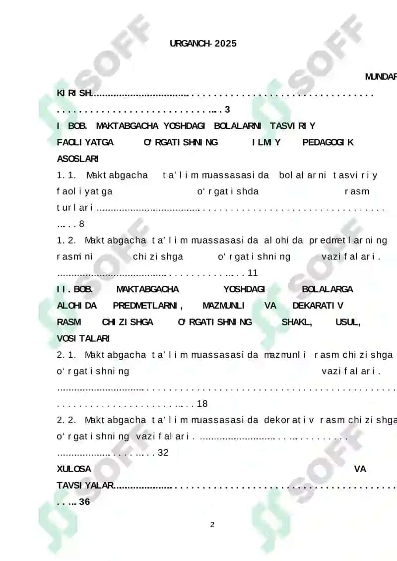Tasviriy faoliyatga o‘rgatish metodikasi 2