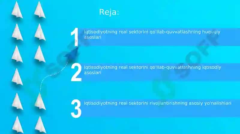 Iqtisodiyotning real sektorini qo'llab-quvvatlashning huquqiy asoslari 2
