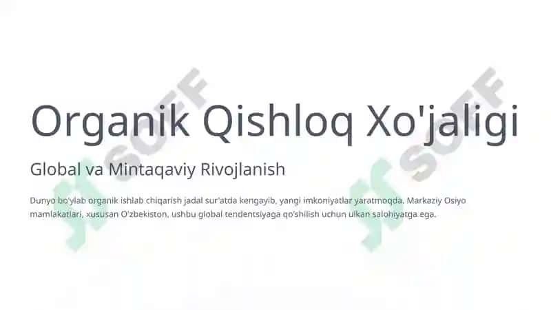 Organik Mahsulotlar Bozoriga Kirish Strategiyasi 2