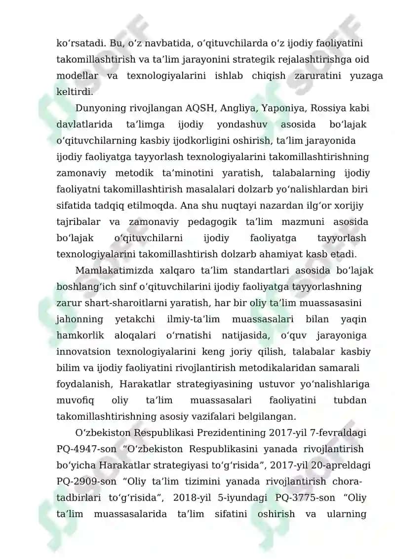BO‘LAJAK BOSHLANG‘ICH SINF O‘QITUVCHILARINING IJODIY FAOLIYATGA METODIK TAYYORGARLIGINI SHAKLLANTIRISH 2