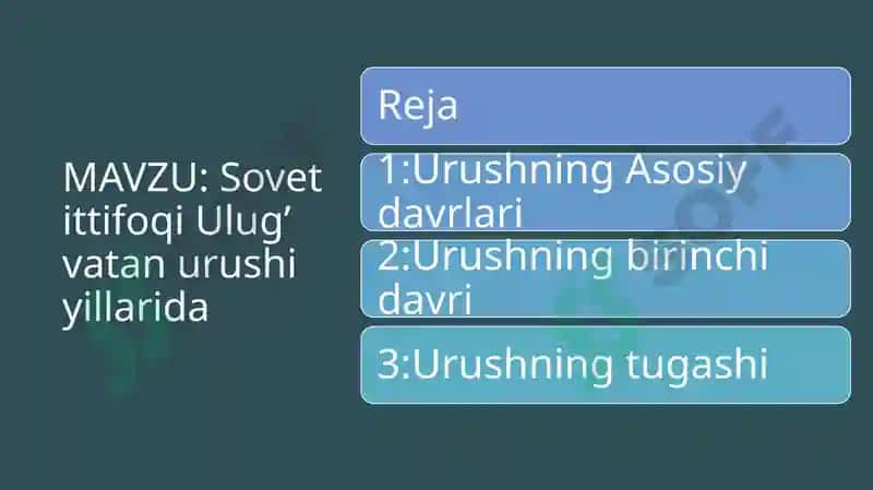 Sovet Ittifoqi Ulug’ Vatan Urushi Yillarida 2
