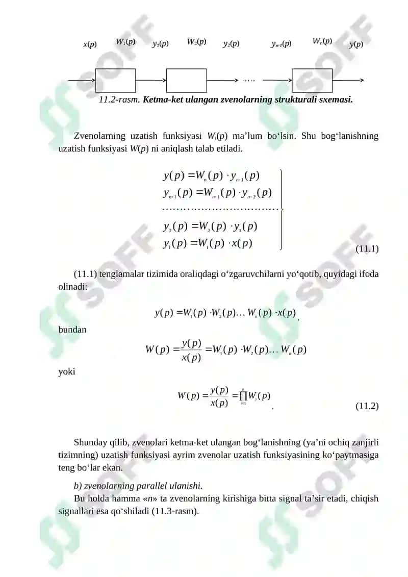 Statsionar Chiziqli sistemalarning strukturali sxemalari 2