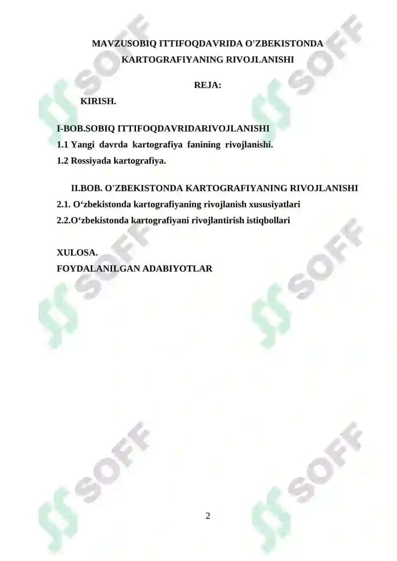 Kartografiyaning rivojlanishi 2