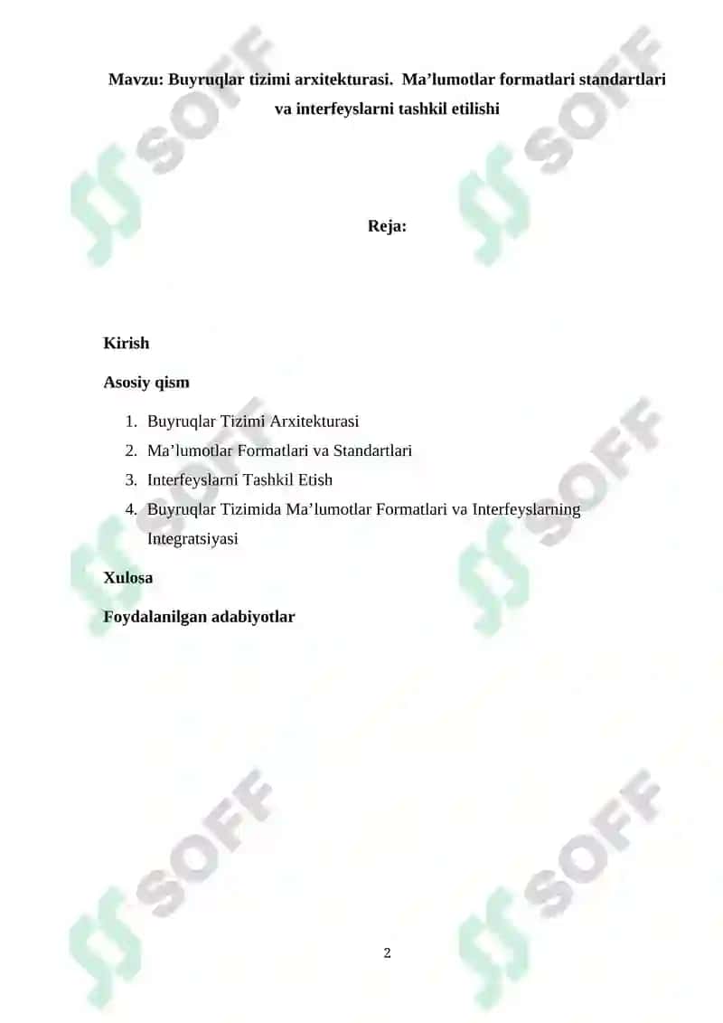 Buyruqlar tizimi arxitekturasi 2