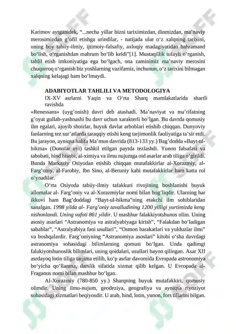 YUKSAK MAʼNAVIYATLI YOSHLARNI TARBIYALASHDA OʻRTA OSIYO ALLOMALARI ILMIY MEROSINING OʻRNI (ALLOMALARNING ILMIY FAOLIYATI MISOLIDA) 2