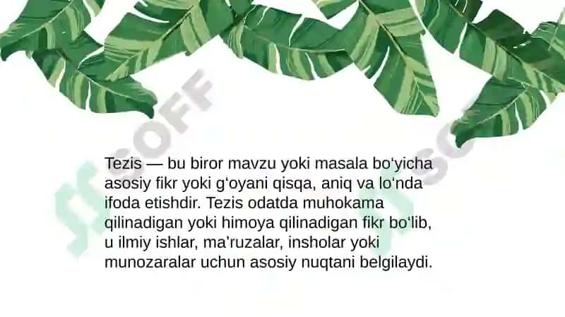 Tezis turlari 2