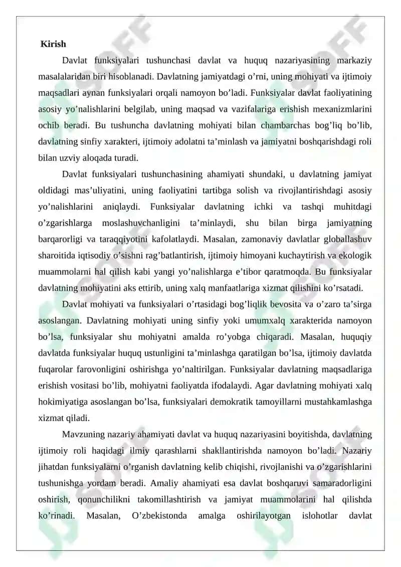 Davlatning funktsiyalari tushunchasi, mazmuni va belgilari 2