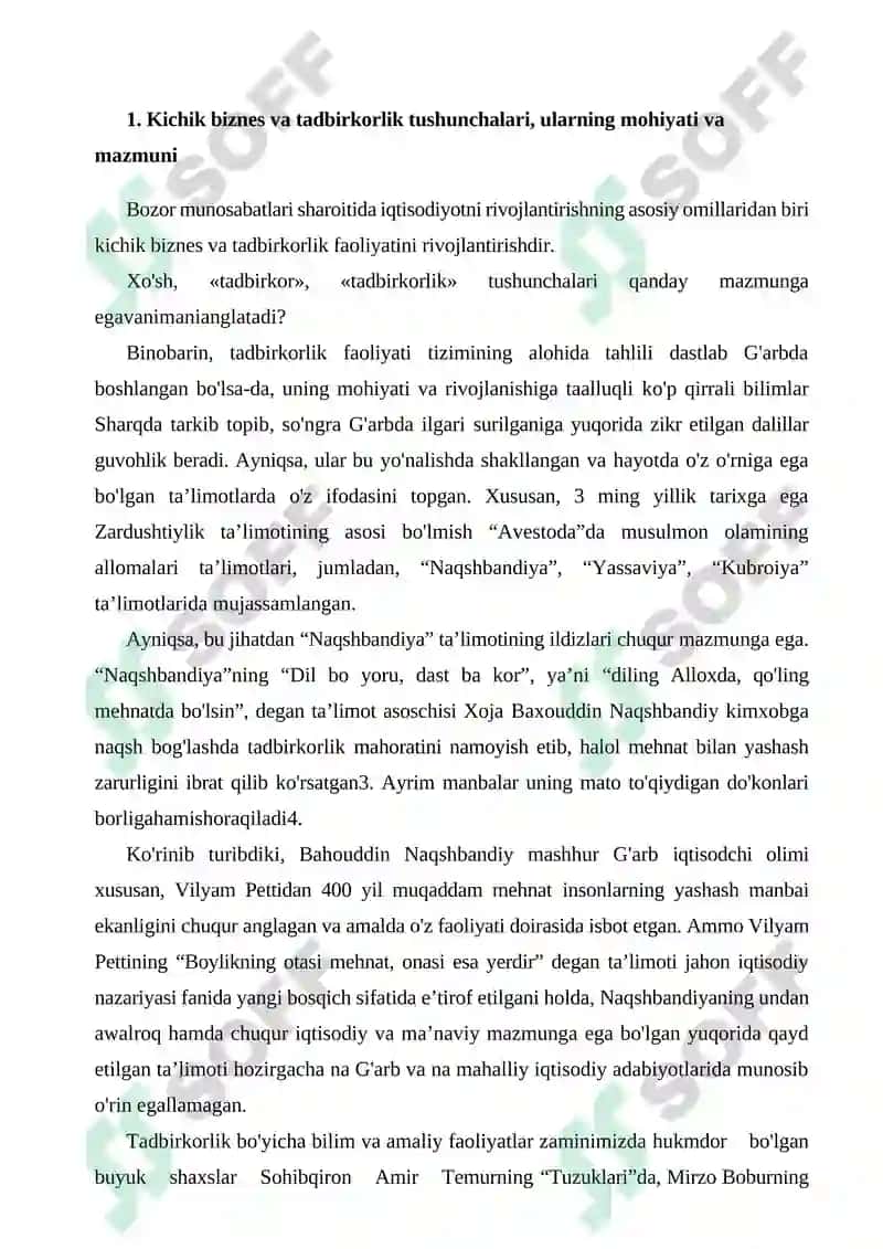 Kichik biznes va tadbirkorlik muhiti va unga ta'sir etuvchi omillar 2