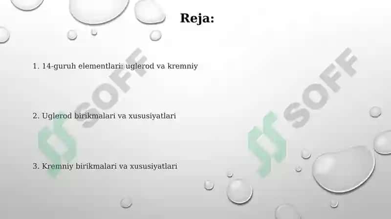 14-guruh elementlari: uglerod va kremniy 2