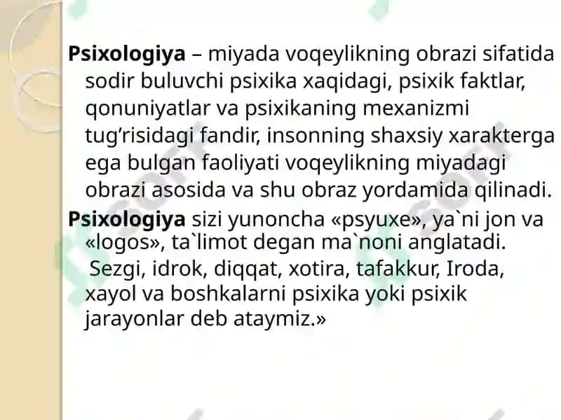 Psixologiyafanining maqsadi va vazifalari 2
