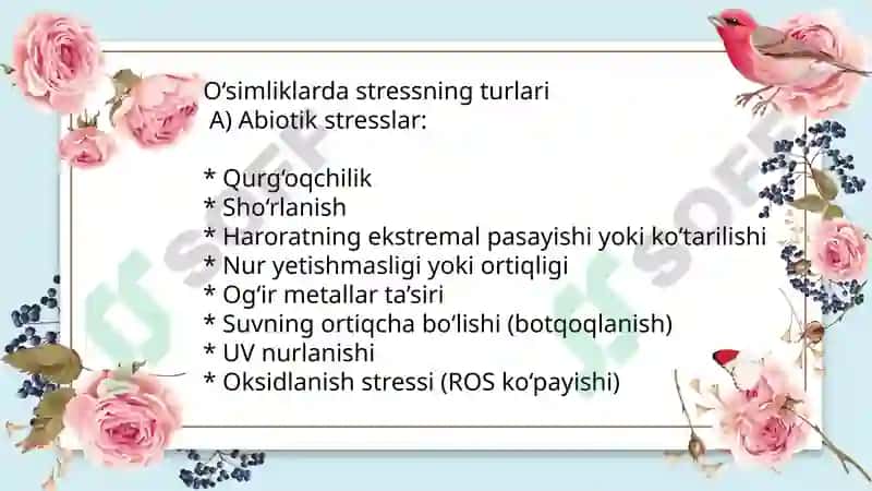 O‘simliklarda stress fiziologiyasi va ularning moslanish mexanizmlari 2