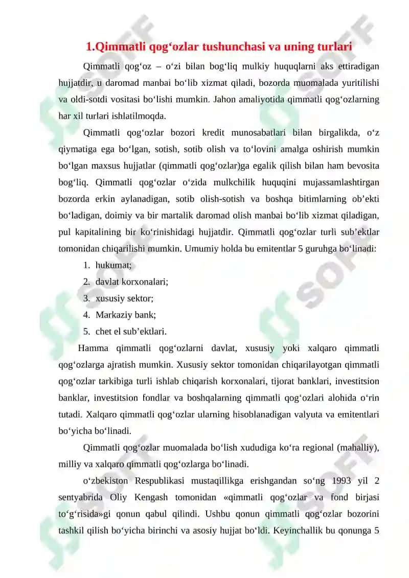 Tijorat banklarining qimmatli qog'ozlar bilan bog'liq  operatsiyalari 2