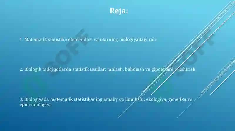 Matematik statistika elementlari va ularning biologiyadagi roli 2