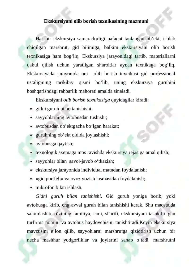 Ekskursiyani olib borish texnikasi 2