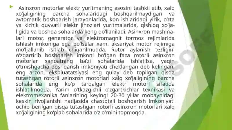 Konchilikqurilmalari elektr yuritmalari uchun qisqa tutashuv rotorli asinxron motor 2