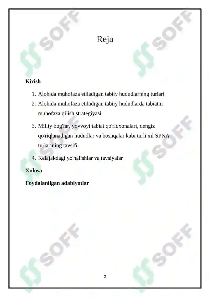 Alohida Muhofaza Etiladigan Tabiiy Hududlar 2