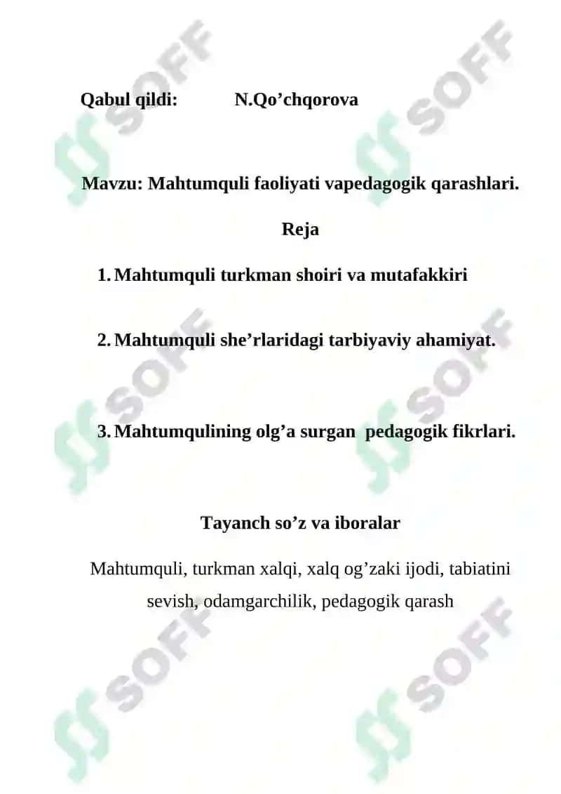 Mahtumquli hayoti va pedagogik qarashlari 2