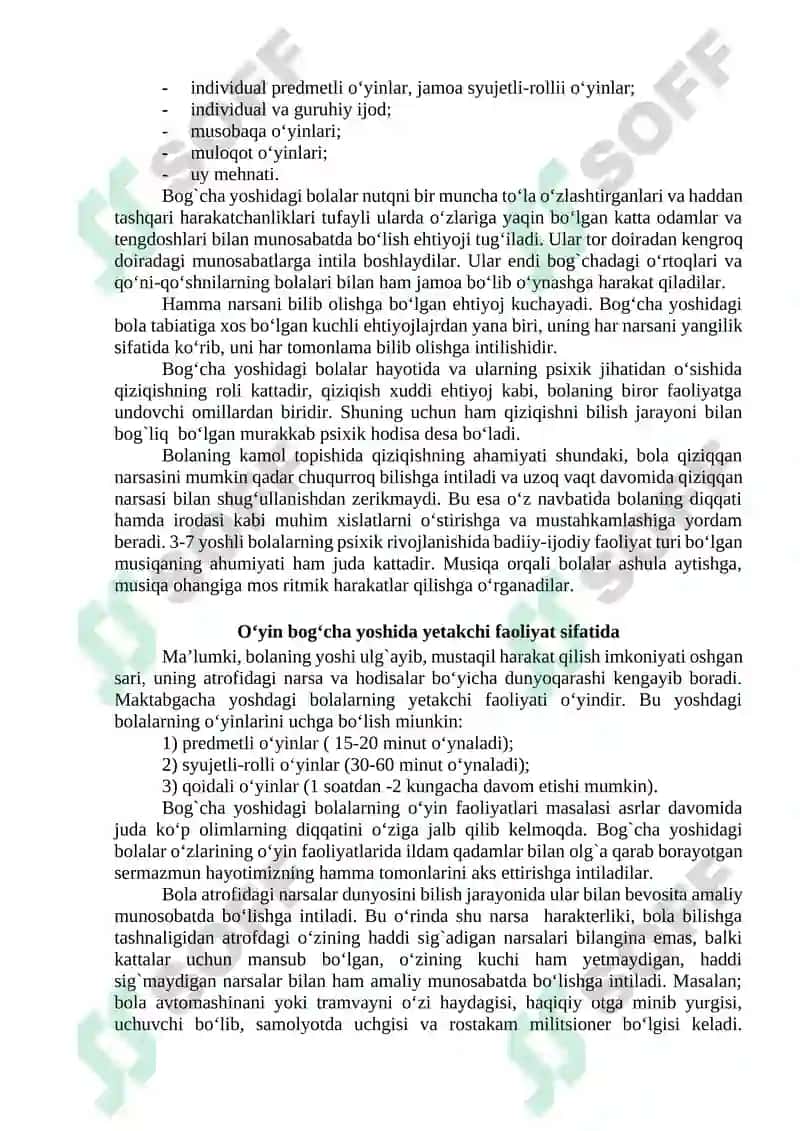 Maktabgacha yosh davrida psixik rivojlanish xususiyatlari 2