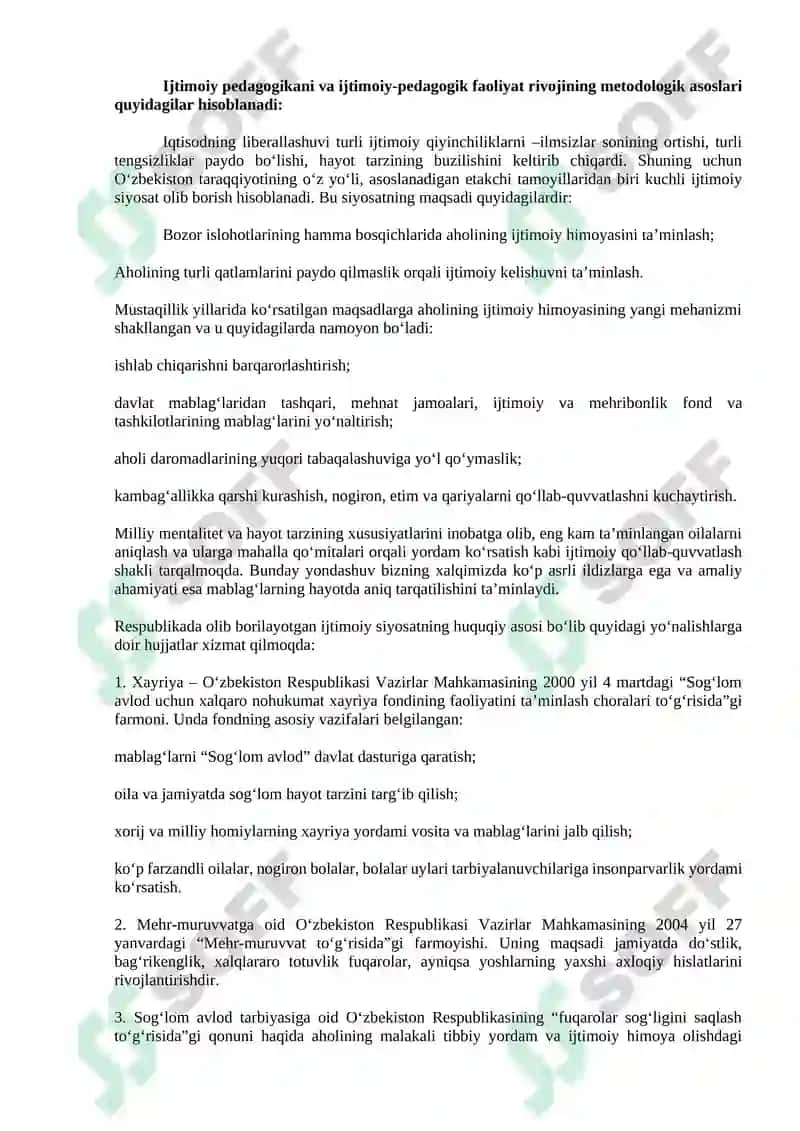 Ijtimoiy pedagogikani va ijtimoiy-pedagogik faoliyat rivojining metodologik asoslari 2