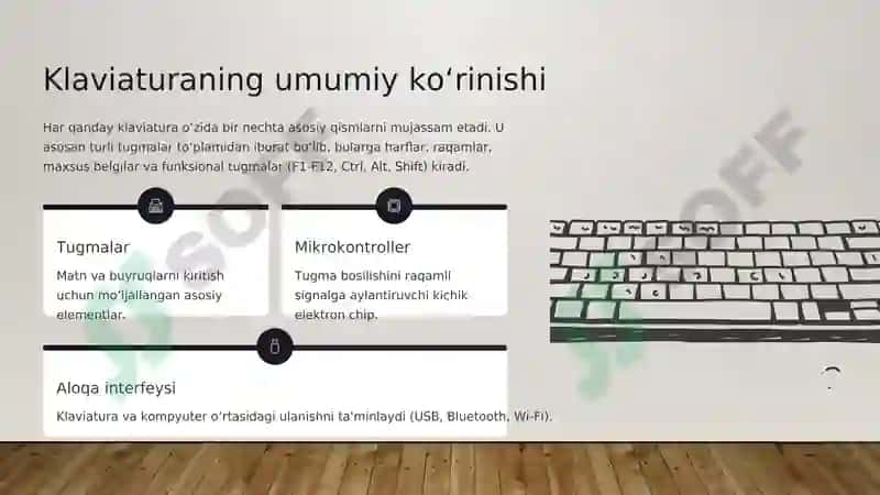Klaviaturani ishlash prinsplari va turlari 2