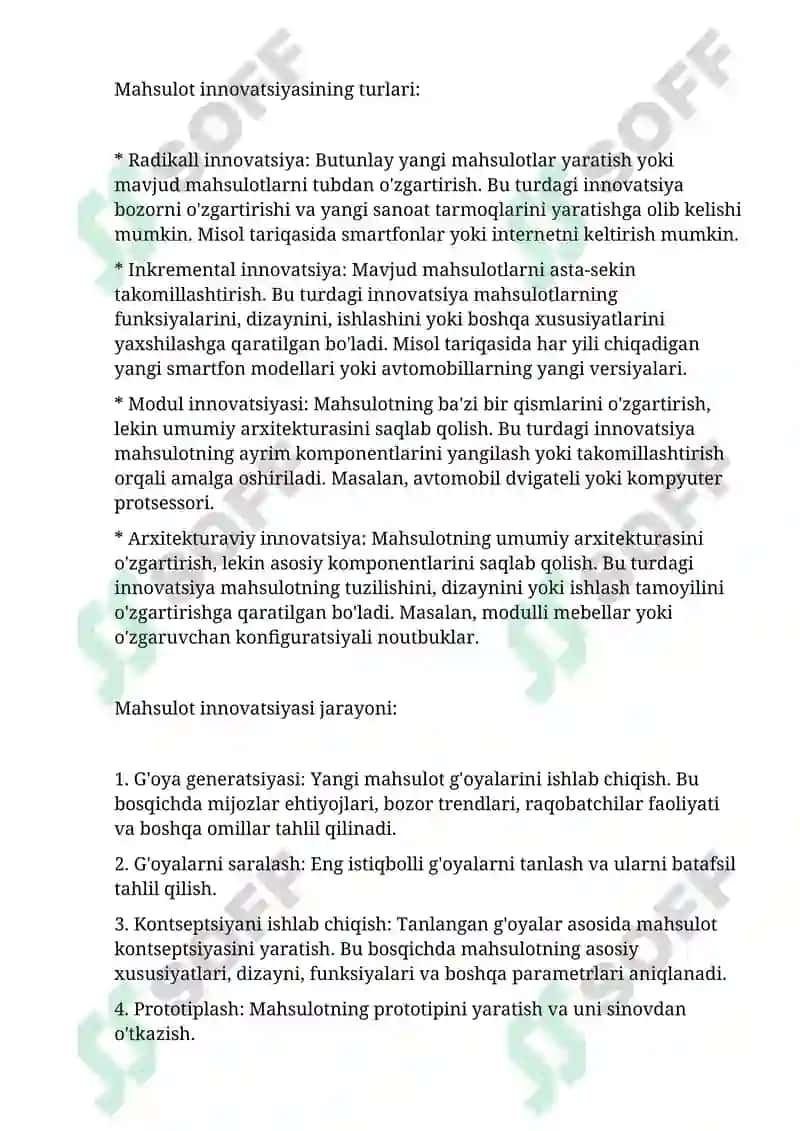 Taklifni oshiradigan innovatsiya va texnologiyalar 2