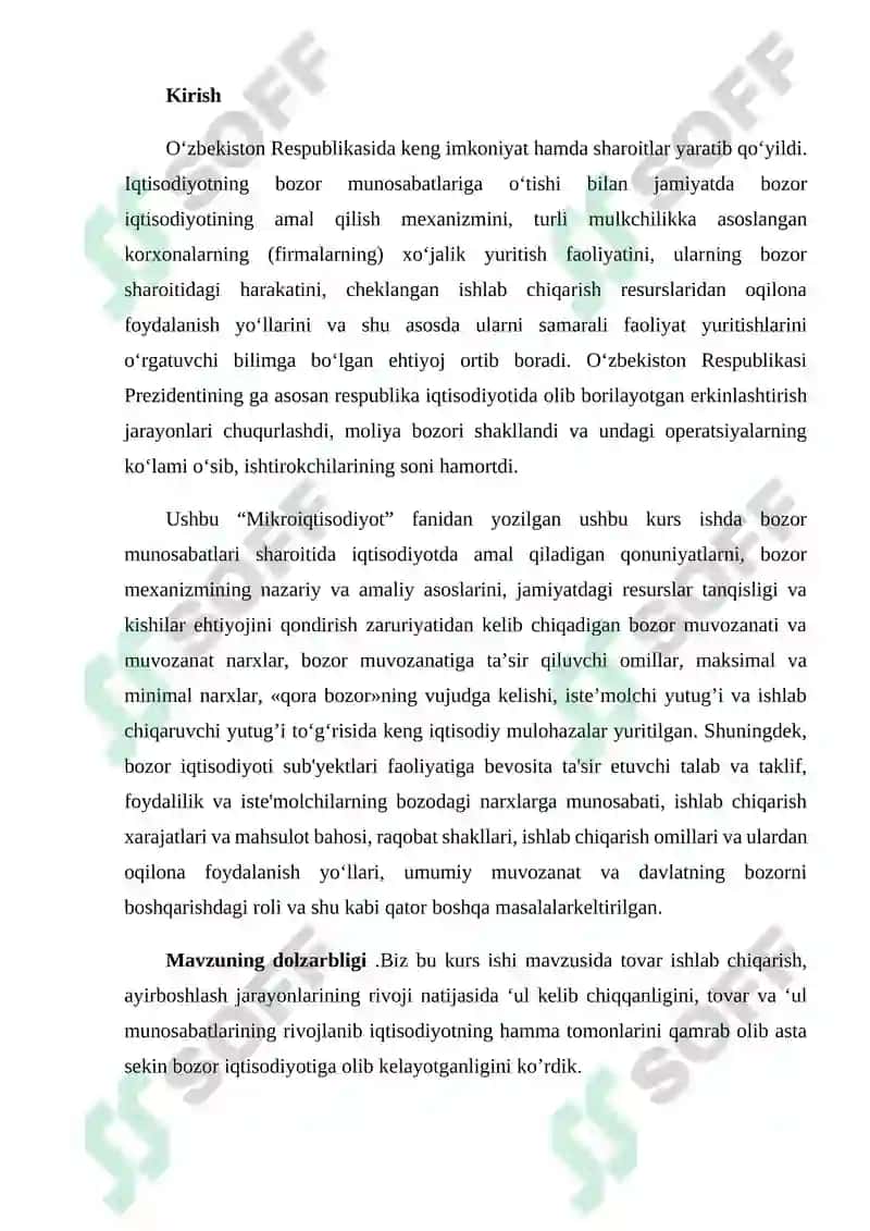 Bozor mexanizmi, uning tarkibiy qismlari va amal qilishi 2