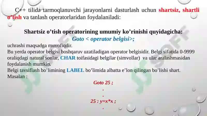 Mantiqiydasturlash texnologiyasi. Mantiqiy dasturtuzilmasi 2