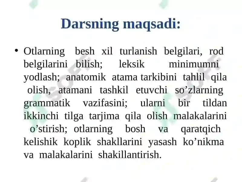 Otlarning 3-turlanishi ko’plik shaklining anatomik terminlarda ifodalanishi 2