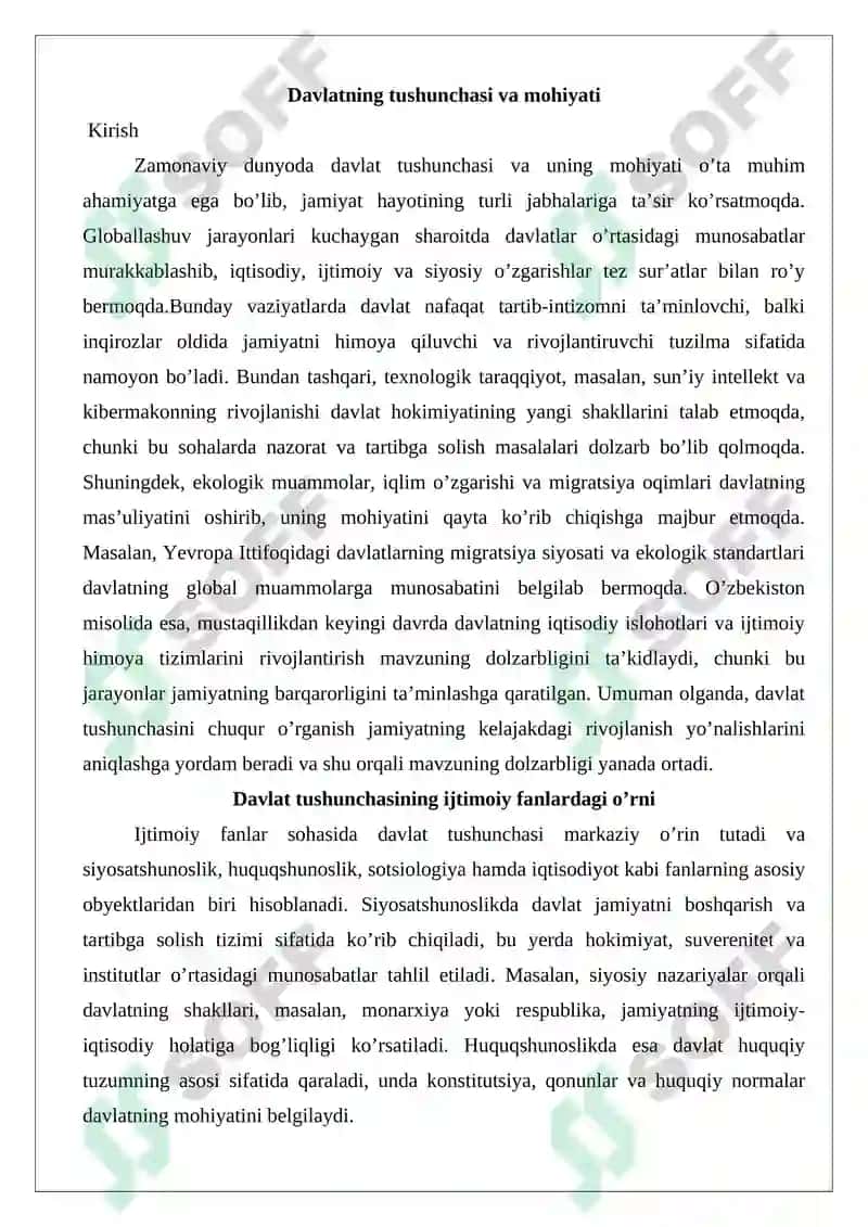 Davlatning Tushunchasi va Mohiyati 2