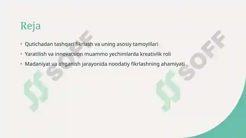 Noodatiy fikrlash asoslari 2