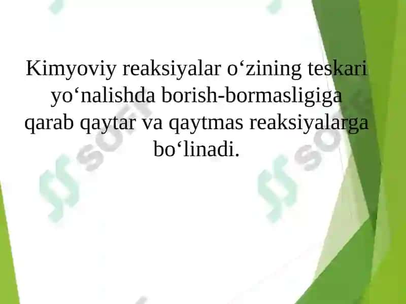 Qaytar va Qaytmas Reaksiyalar 2
