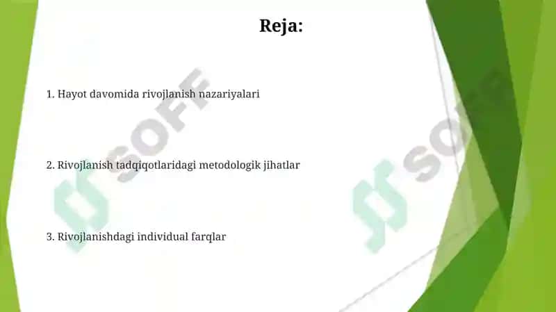 Rivojlanishni yoshga va individual xususiyatlariga oid tadqiqotlar tahlili 2