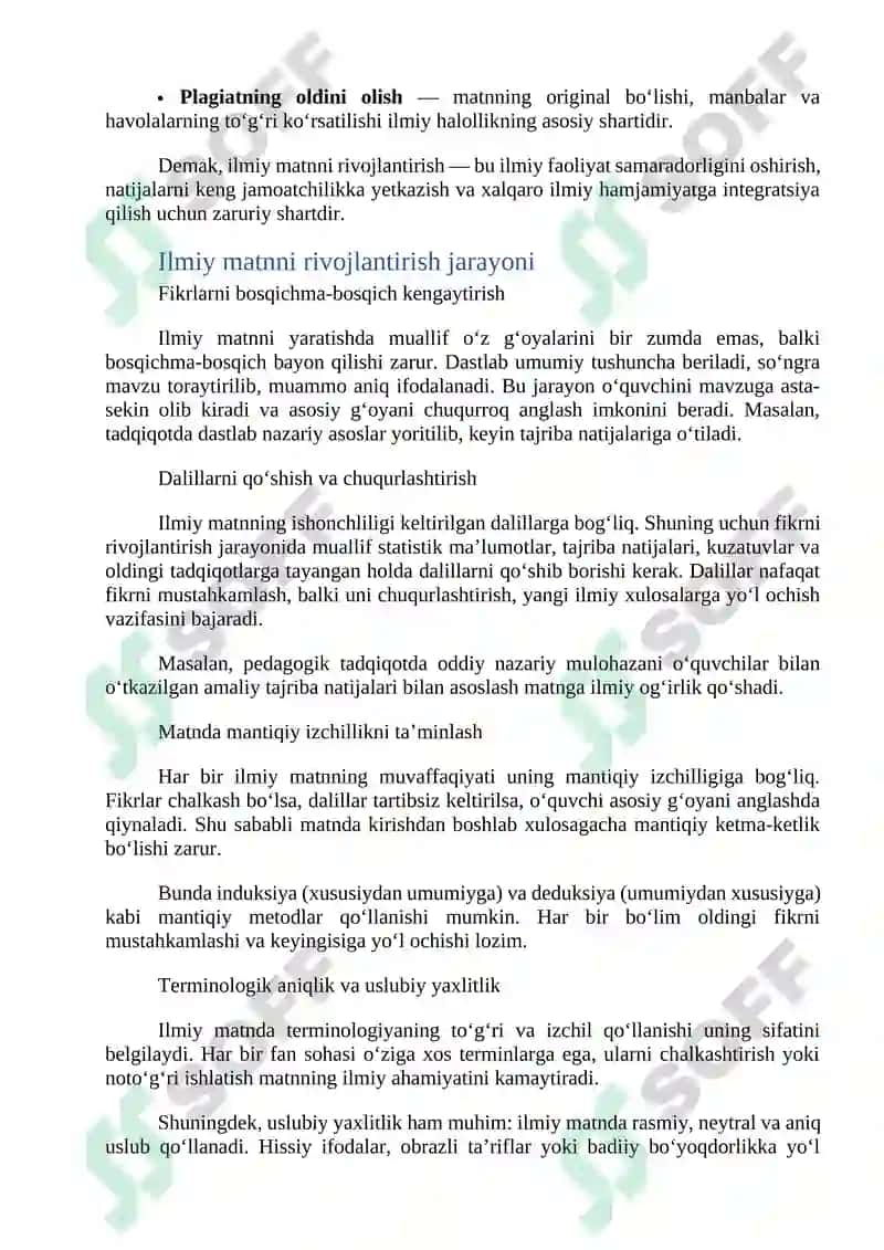 Ilmiy matnni rivojlantirish va ro‘yxatdan o‘tkazish 2