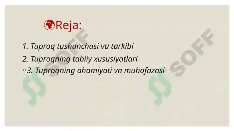 Tuproq va uning tabiiy xususiyatlari 2