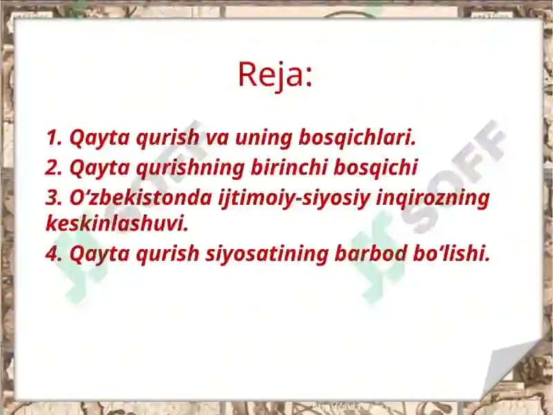 Qaytaqurishsiyosativauninginqirozi.Farg‘onafojialari 2