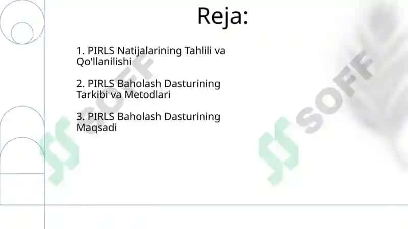 PIRLS Baholash Dasturining Maqsadi 2