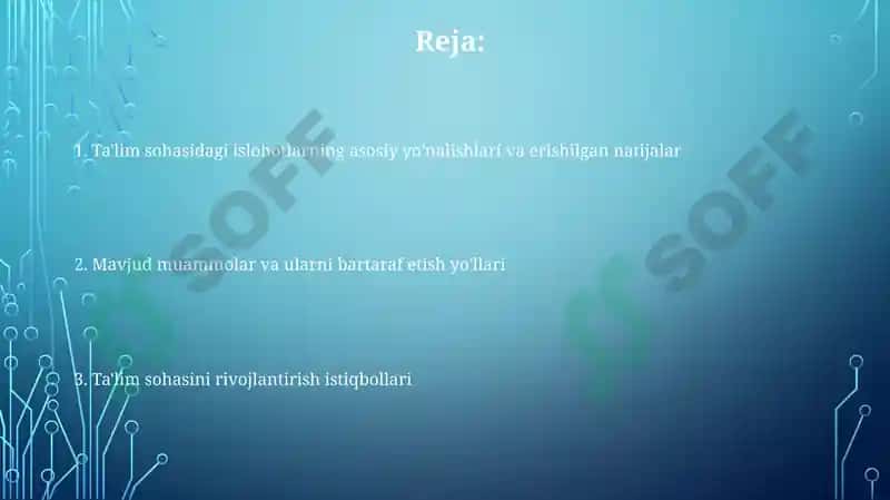 O'zbekiston Respublikasi ta'lim sohasidagi islohotlar 2