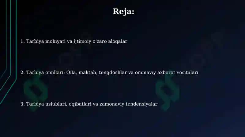 Tarbiya mohiyati va ijtimoiy o'zaro aloqalar 2