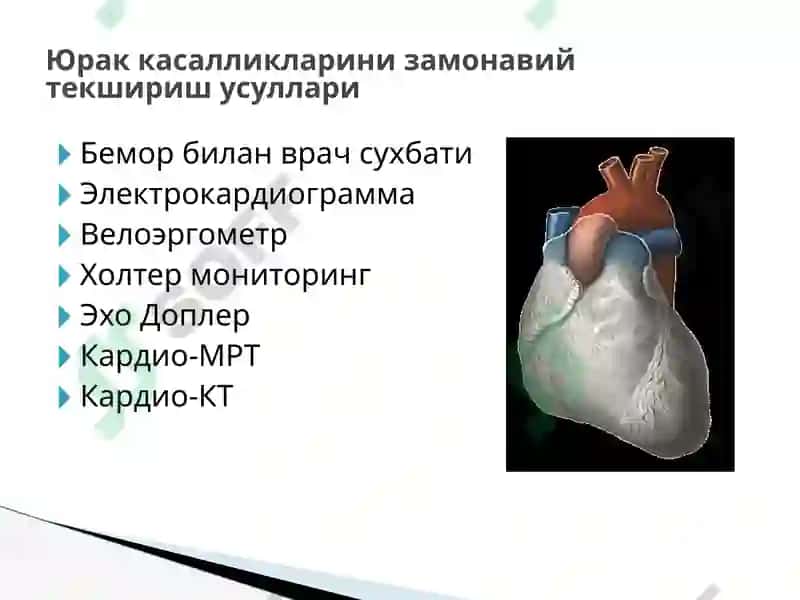 Юрак касалликларини замонавий текшириш усуллари 2