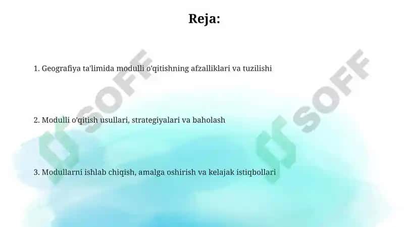 Modulli Ta'lim - Geografiya 2