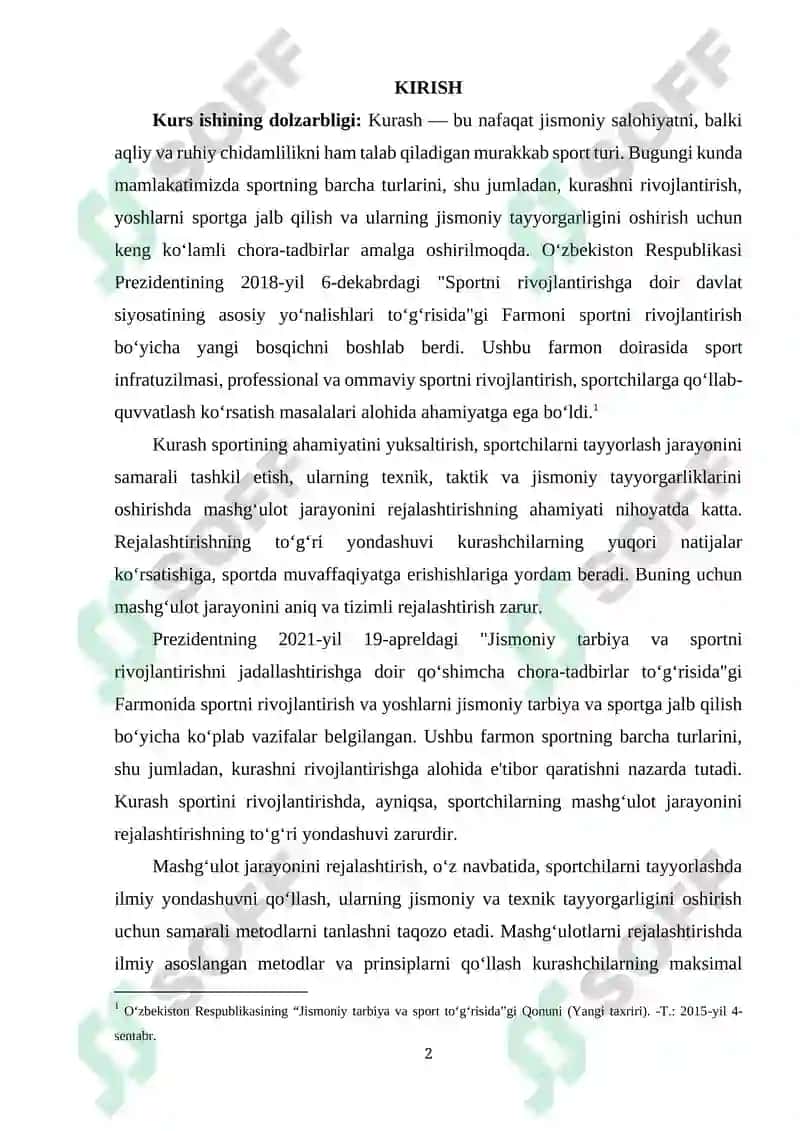 Mashg‘ulot jarayonining tuzilishi 2