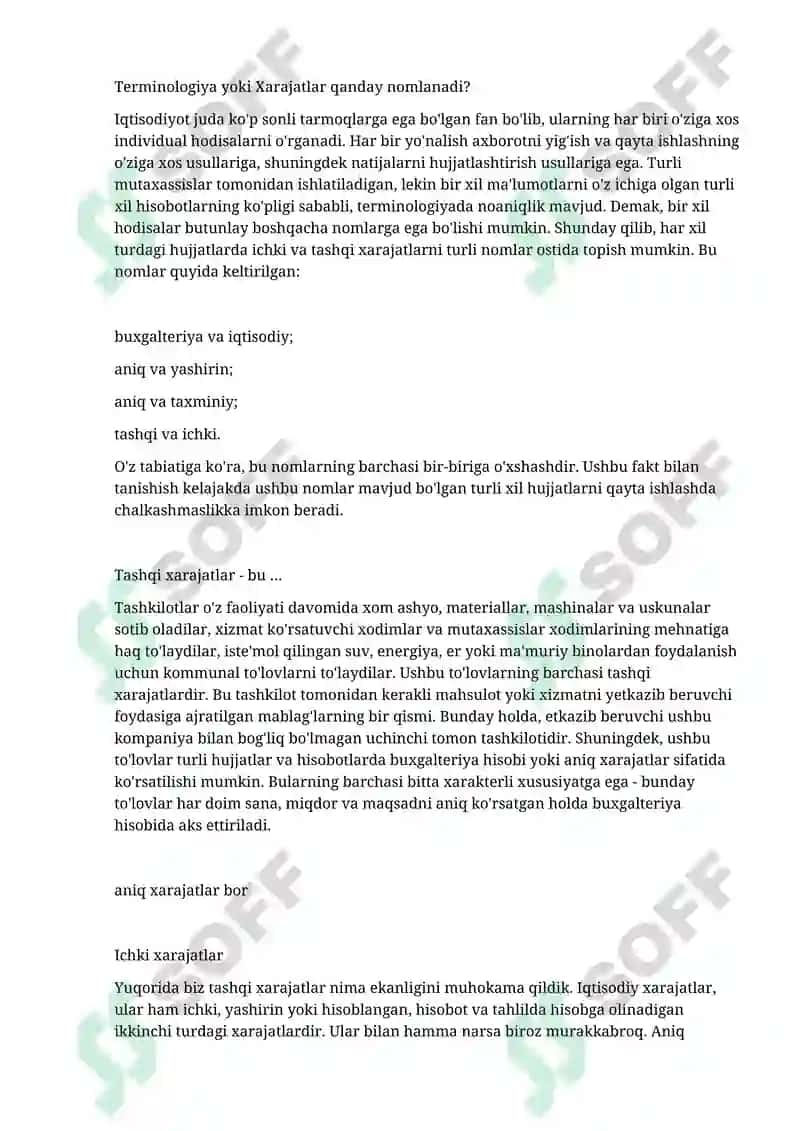 Xarajatlar va moliyaviy xavfsizlik 2