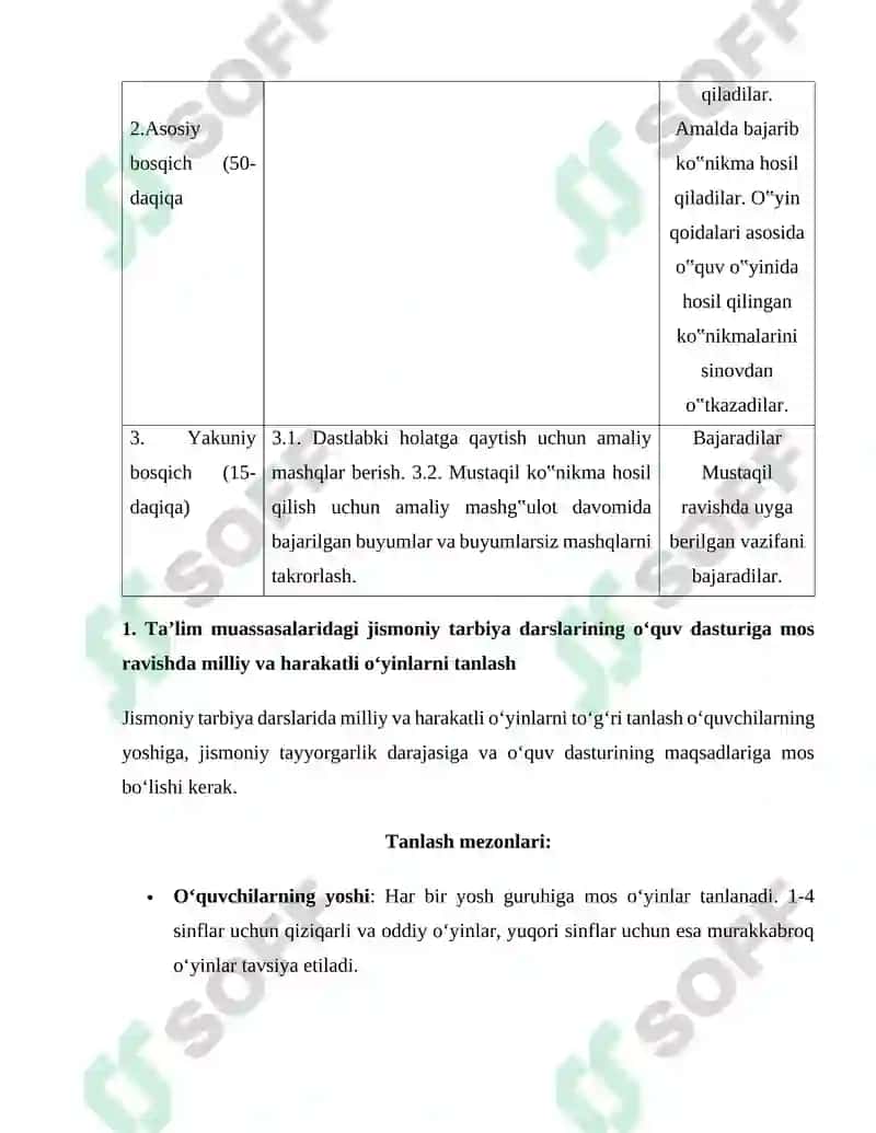 Jismoniy tarbiya darslari va sport mashg’ulotlari 2