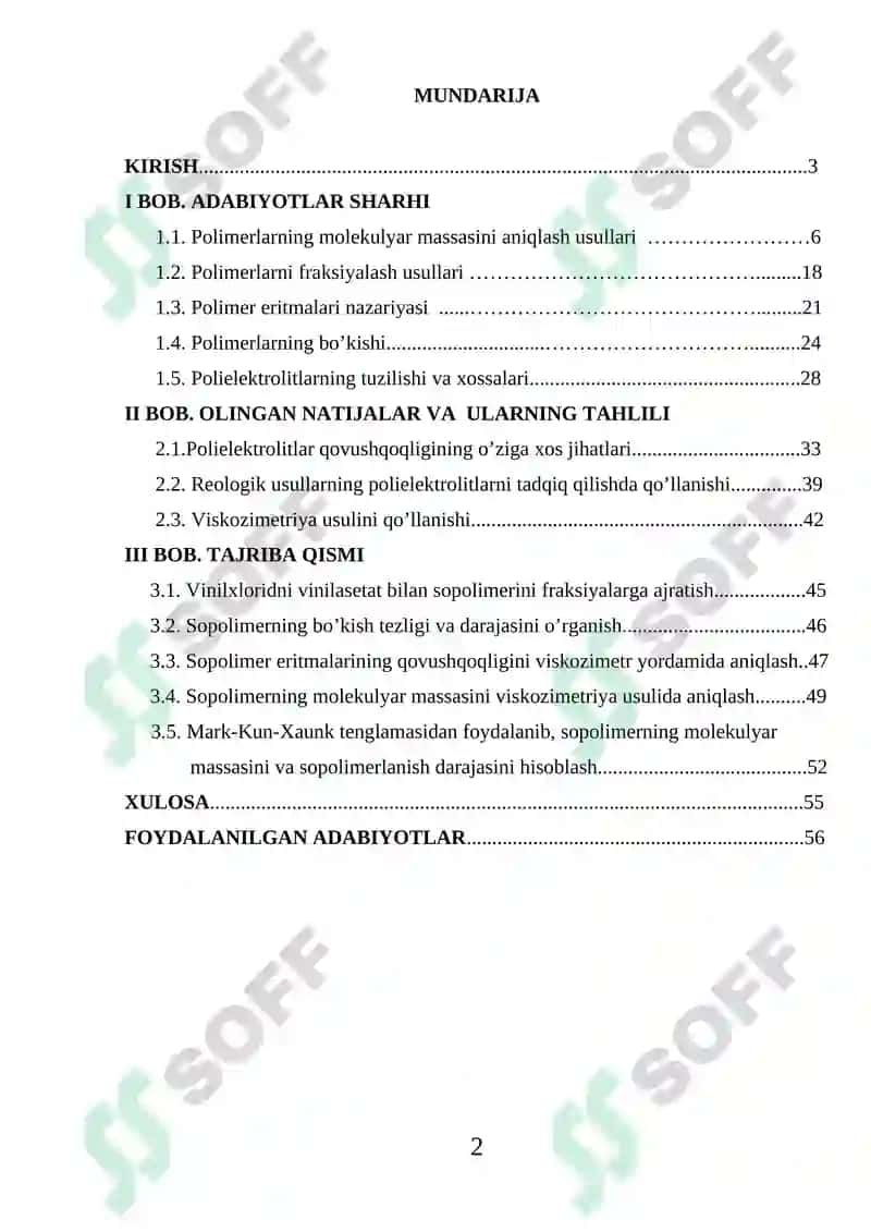 POLIMERLARNING MOLEKULYAR MASSASI VA ULARNI ANIQLASH USULLARI 2