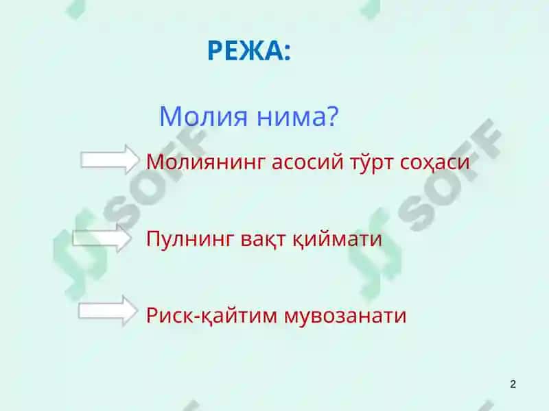 Корпоратив молия ва молиявий ҳисоботнинг моҳияти 2