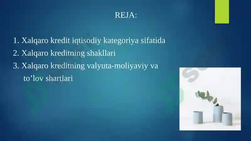 Xalqaro kredit munosabatlari 2