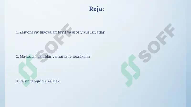 Zamonaviy hikoyalar 2